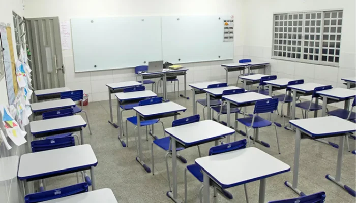 Sala de aula em Cuiabá — Foto: MP-MT