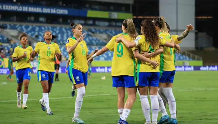 Brasil celebra gol marcado diante de Zâmbia • Buda Mendes - FIFA/FIFA via Getty Images